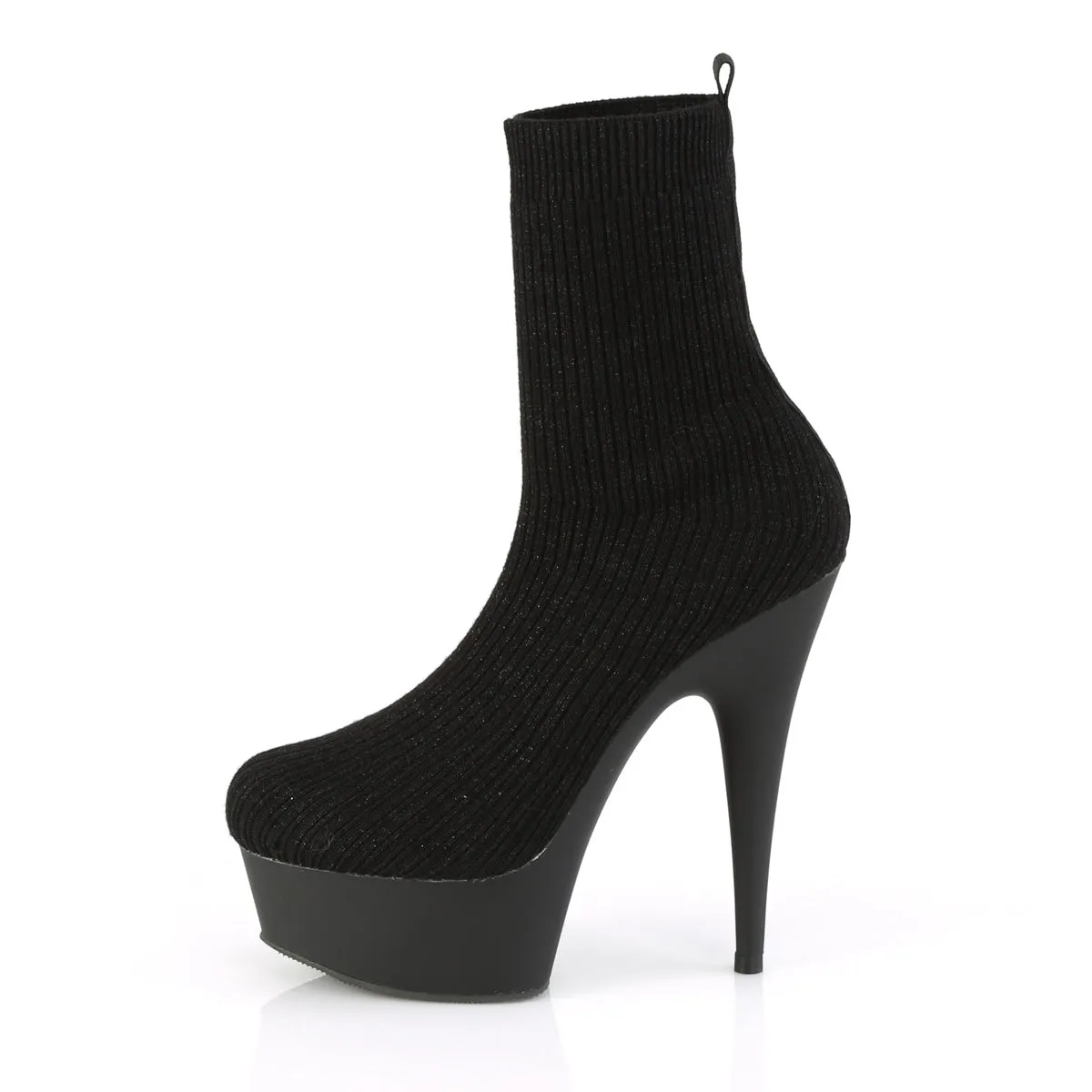 DELIGHT-1002-2  Black Stretch Knit Fabric/Black Matte