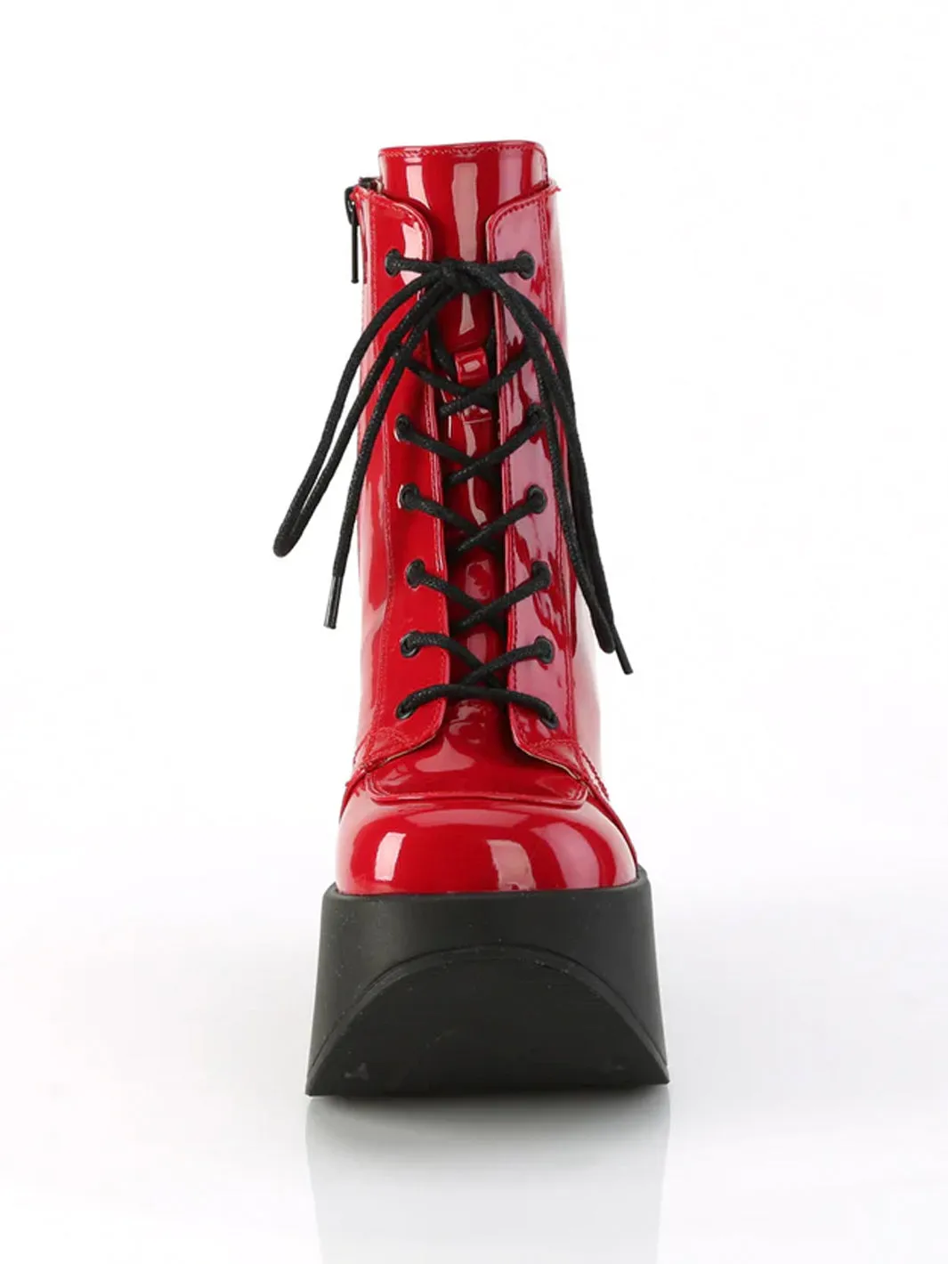 DEMONIA DYNAMITE-106 - RED STRETCH PATENT VEGAN LEATHER ✰ PRE ORDER ✰