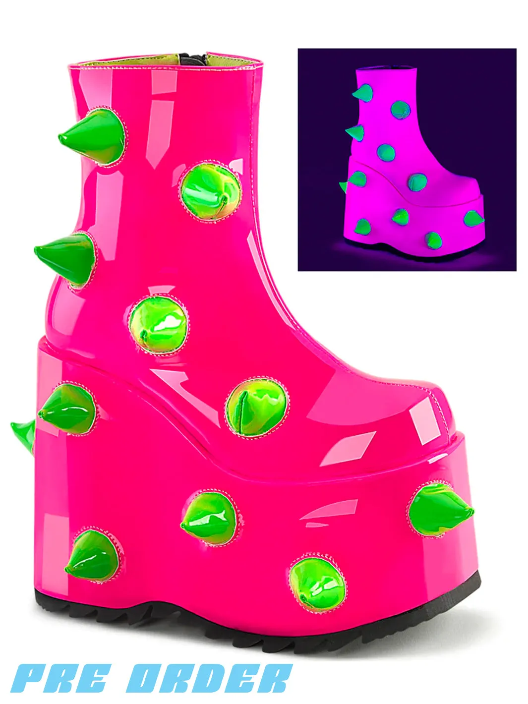 DEMONIA SLAY-77 - UV NEON PINK   GREEN  ✰ PRE ORDER ✰