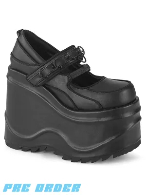 DEMONIA WAVE-48 - BLACK VEGAN LEATHER ✰ PRE ORDER ✰