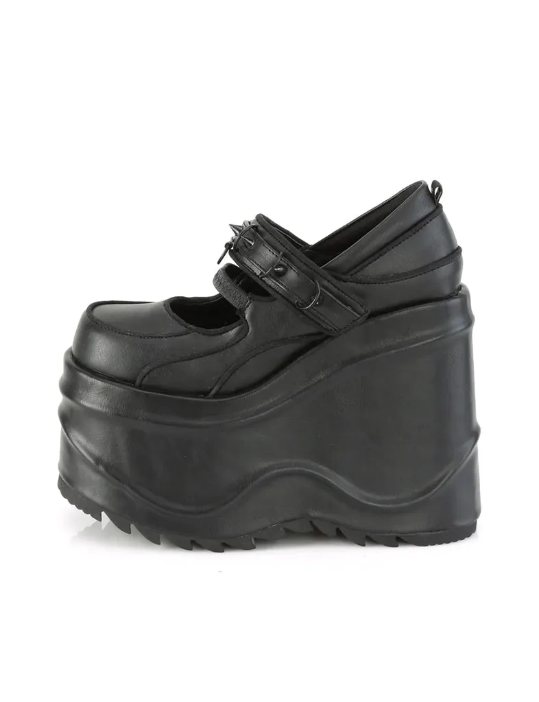 DEMONIA WAVE-48 - BLACK VEGAN LEATHER ✰ PRE ORDER ✰