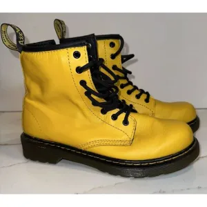 DR MARTENS 1460 J Girls Yellow Air Wair Boots Size 3