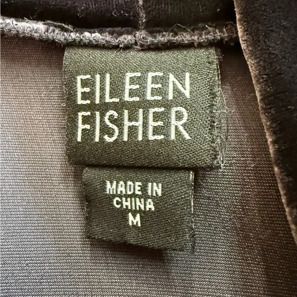 Eileen Fisher Brown (Eggplant) Velvet Open Front Rayon/Silk Blend Jacket Size M