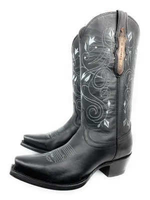 EL GENERAL Ladies Cowgirl Boots Crazy Black Retro - 34514