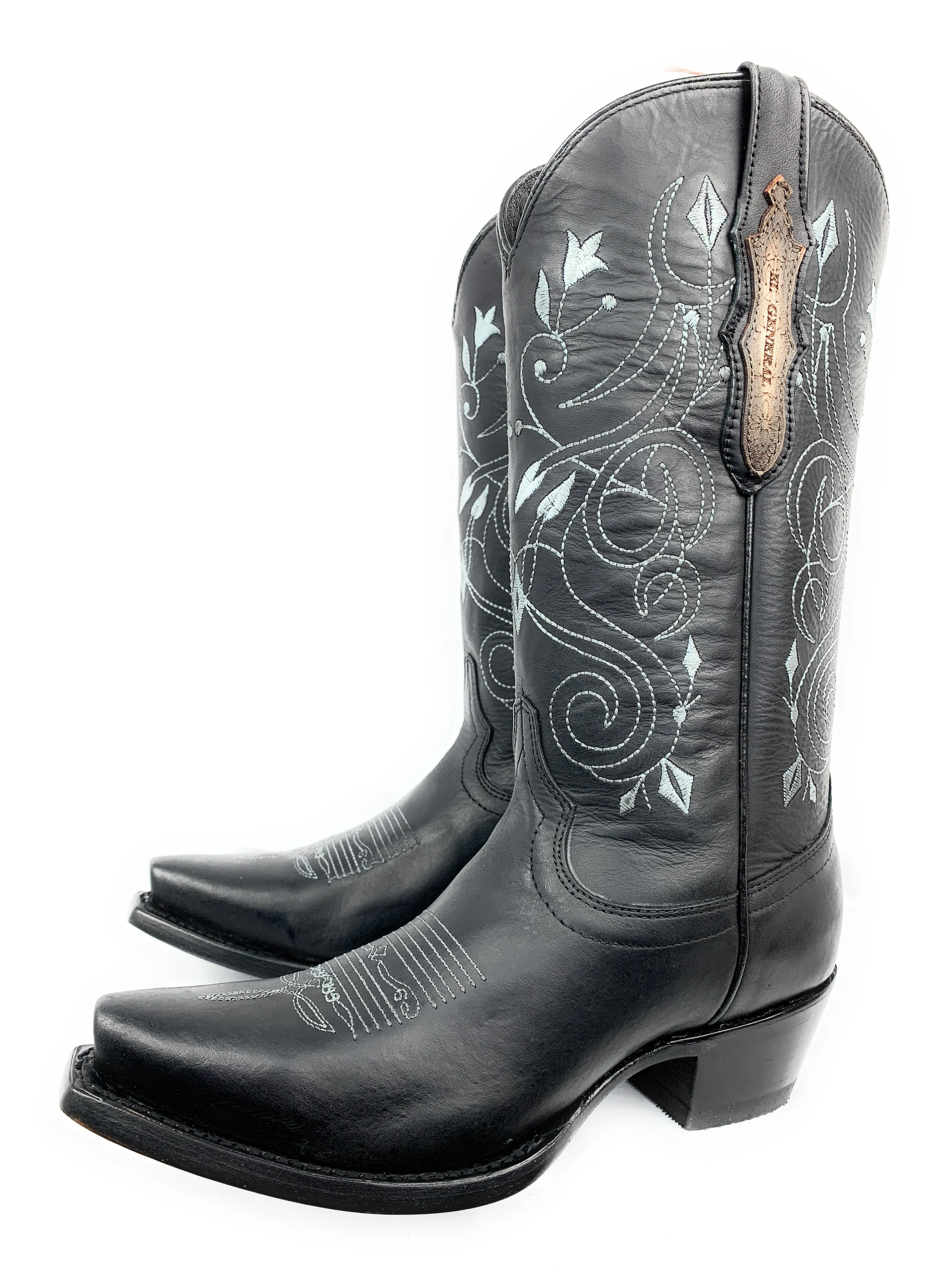 EL GENERAL Ladies Cowgirl Boots Crazy Black Retro - 34514