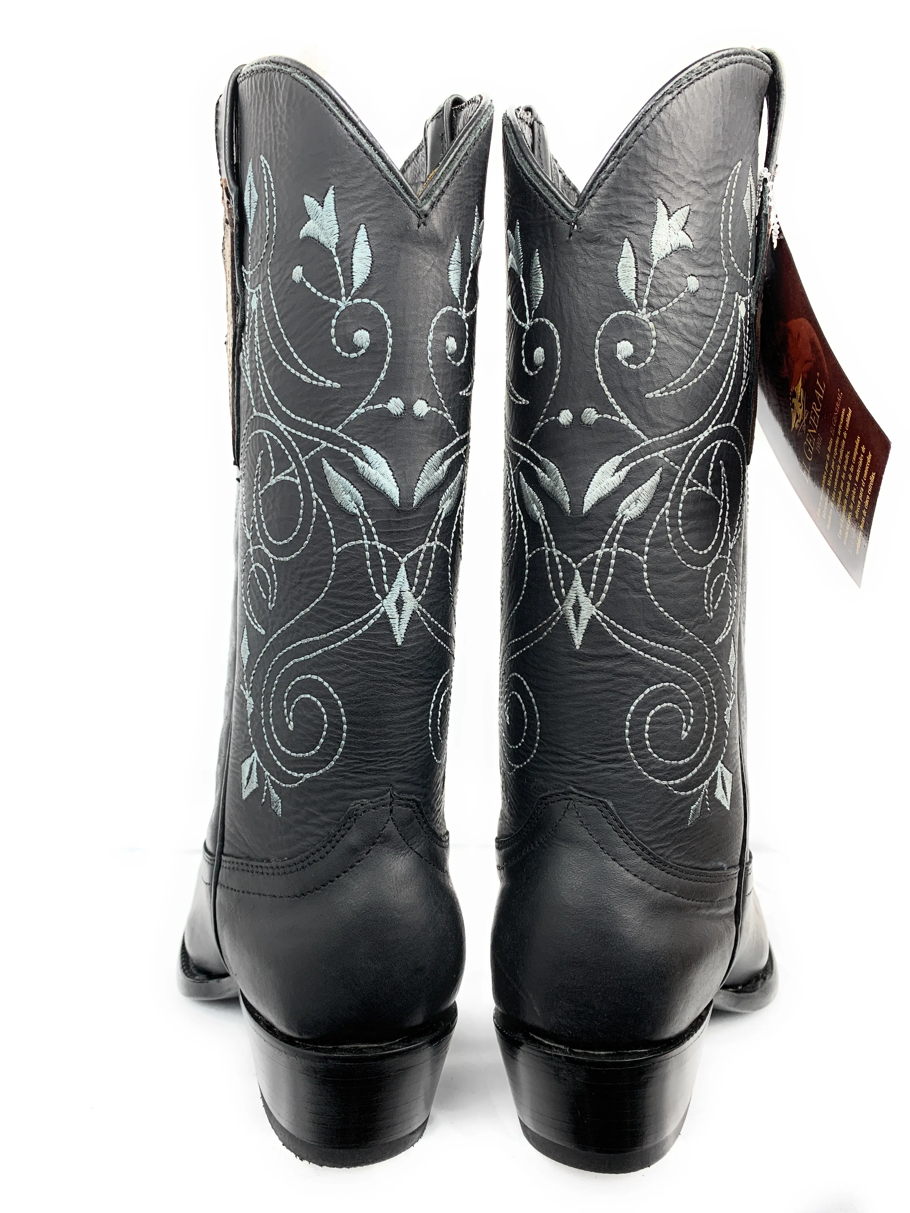 EL GENERAL Ladies Cowgirl Boots Crazy Black Retro - 34514