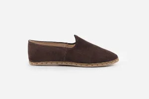 Espresso Brown Handmade Suede Loafers (Men's)