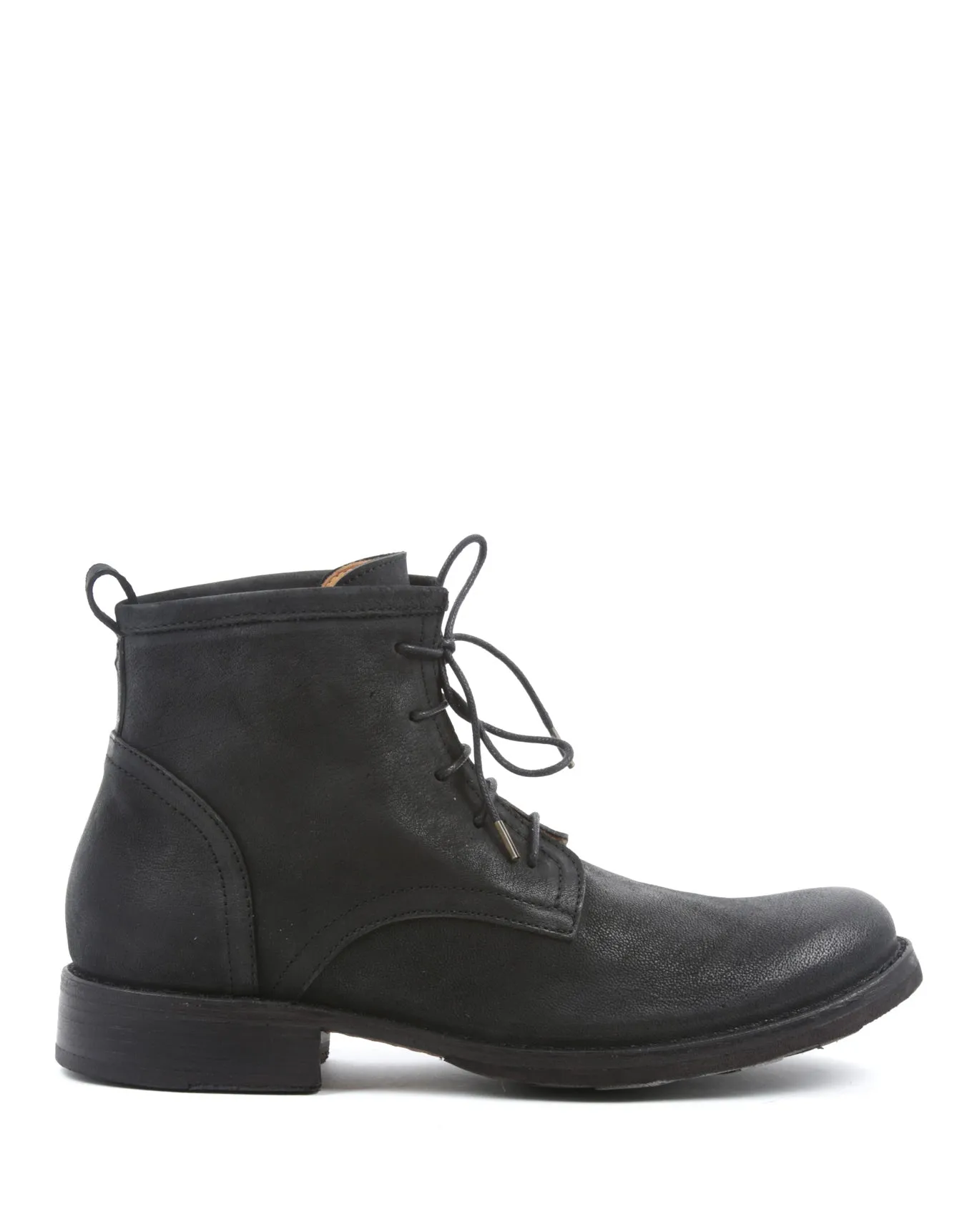 EZRA Black Leather Lace-up Boots
