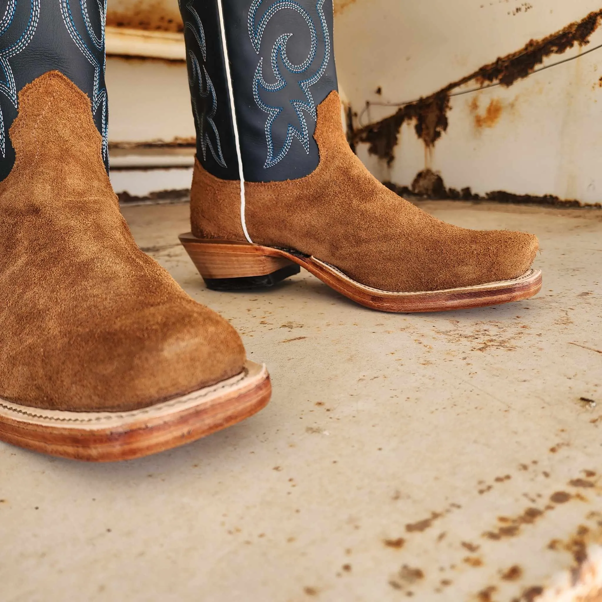 Fenoglio Picosa Creek Exclusive Tan Fuji Roughout w/Navy - The Snyder Boot - FB00101723