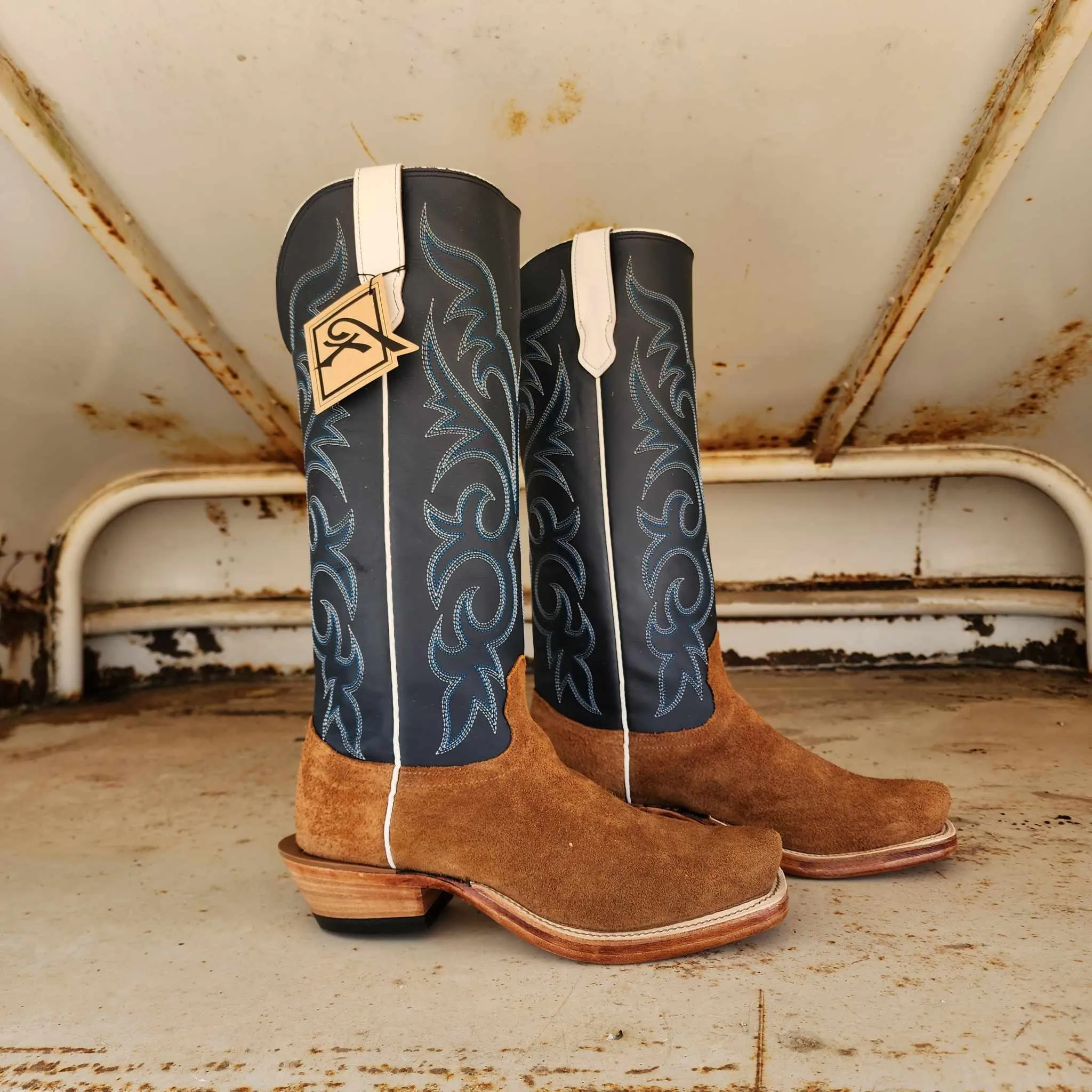 Fenoglio Picosa Creek Exclusive Tan Fuji Roughout w/Navy - The Snyder Boot - FB00101723