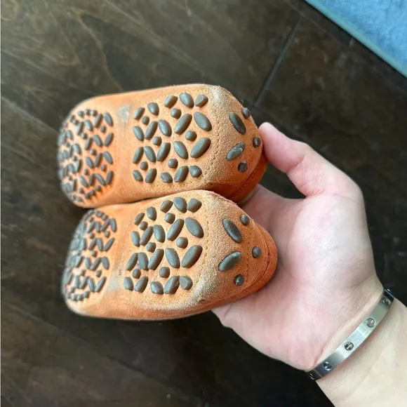 Ferragamo Orange Suede Loafers