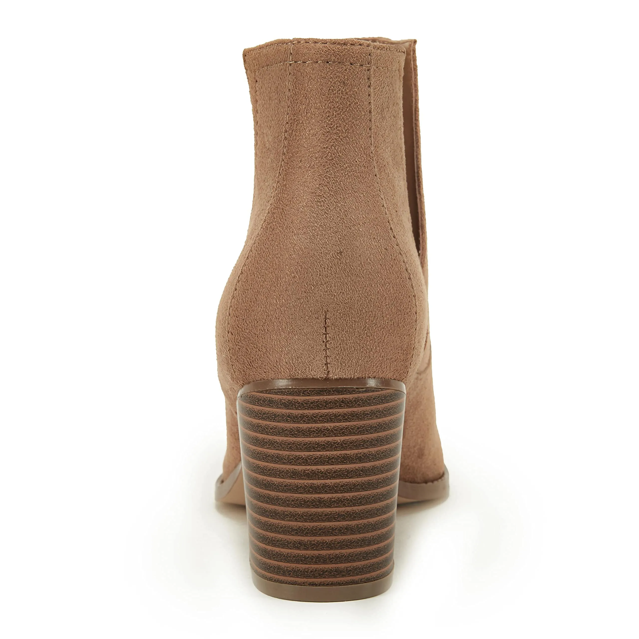FISACE Womens V Cut Out Ankle Boot Pointed Toe Snakeskin Chunky Stacked Mid Heel Booties