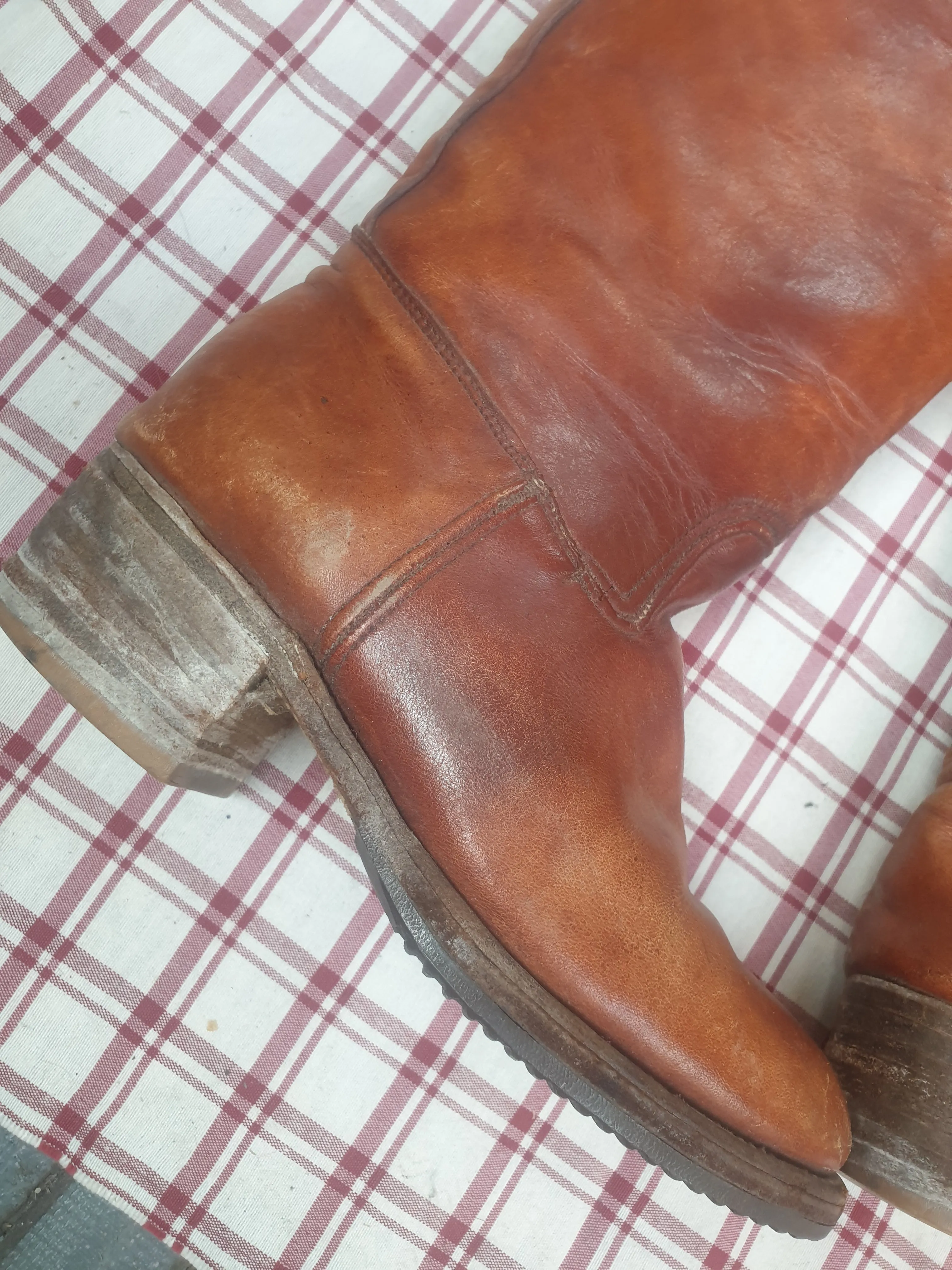 Frye tanned leather long boots, size 4 FREE POSTAGE✅