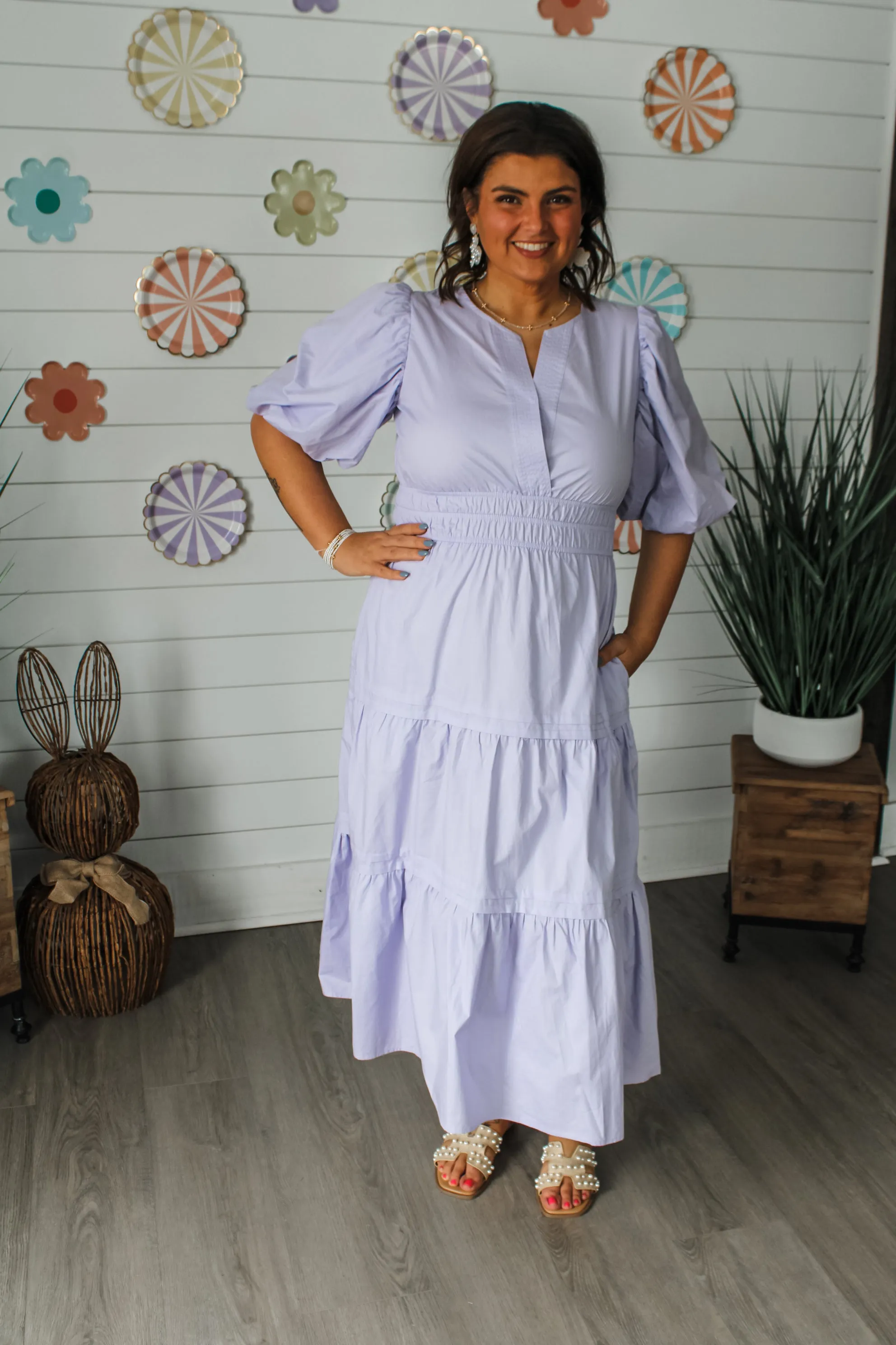 Garden Party Poplin Midi • Pale Lavender