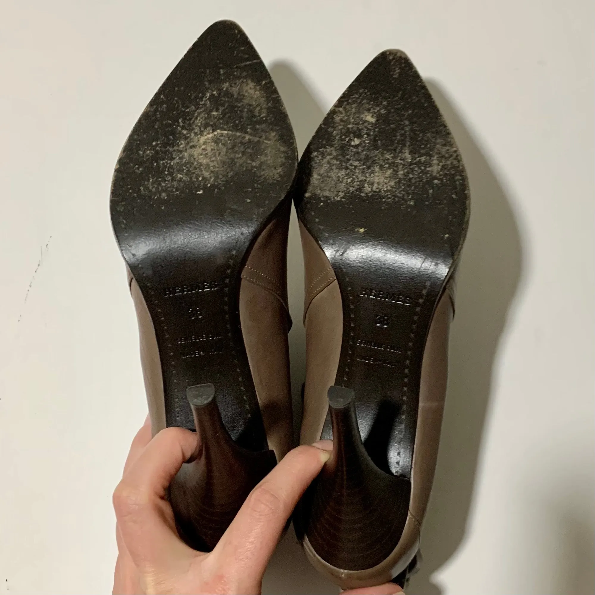 Hermes size 38 (US 7.5/8) Calfskin Buckle Ankle Boots