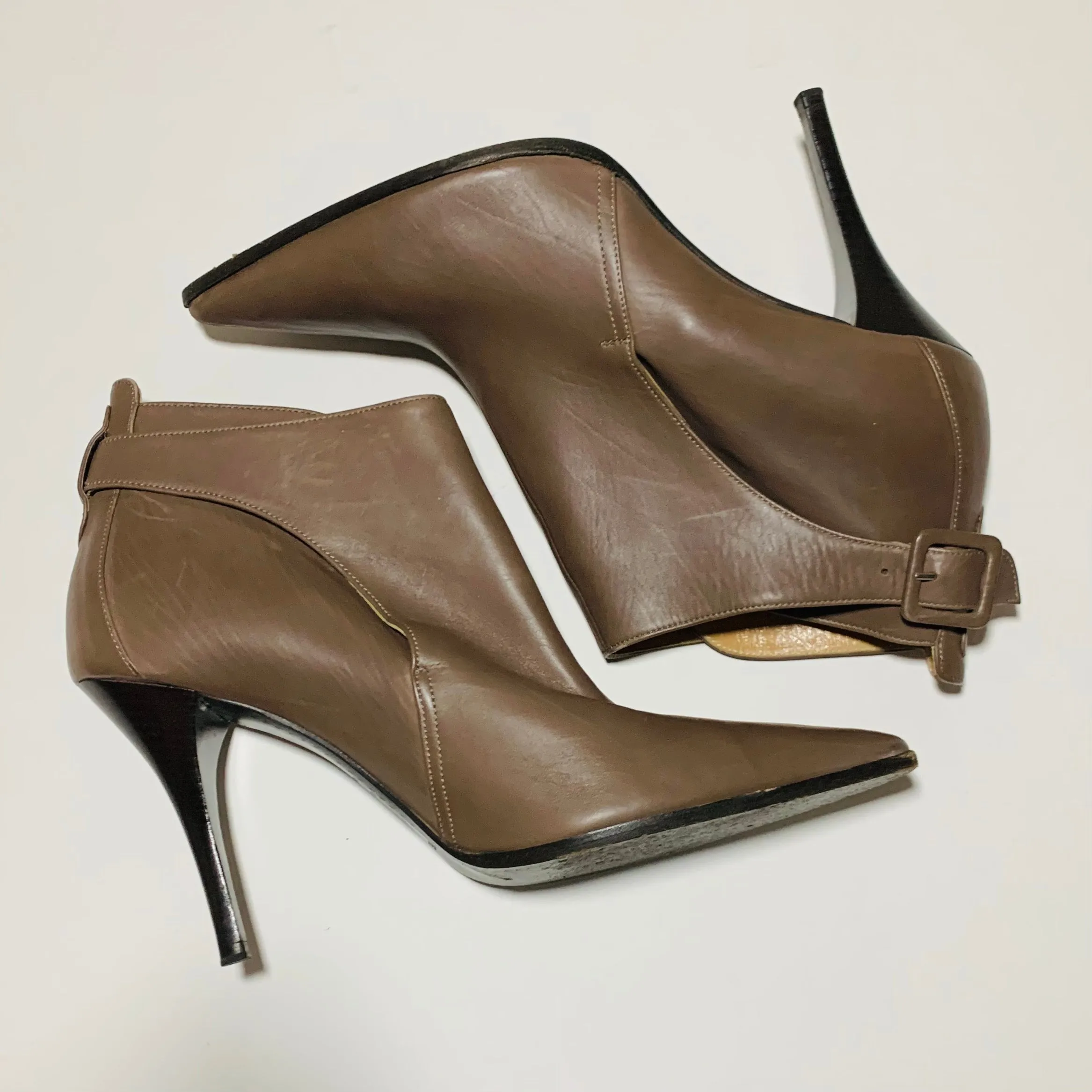Hermes size 38 (US 7.5/8) Calfskin Buckle Ankle Boots