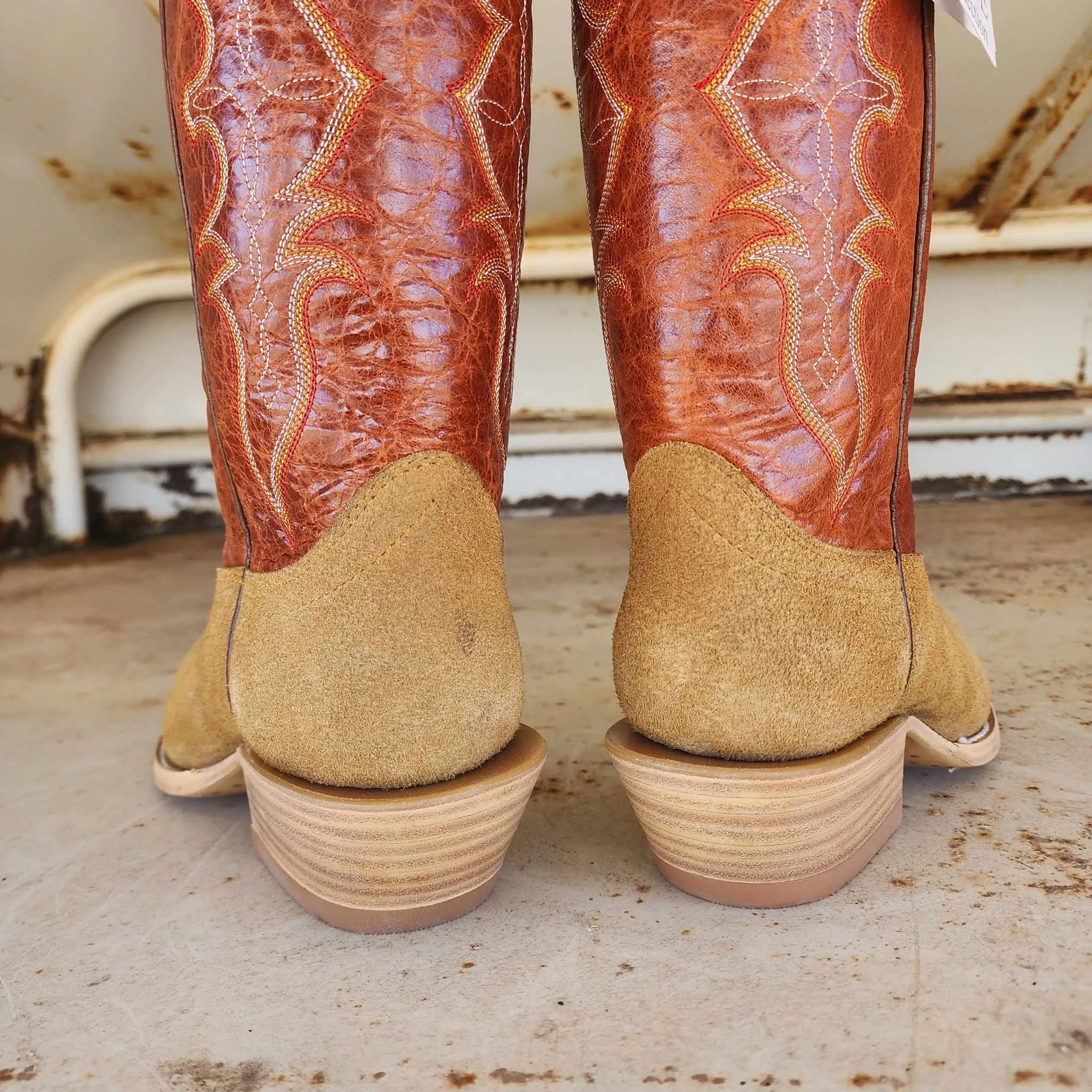 Hondo Picosa Creek Exclusive Maple Crazy House Roughout w/Mango Volcano - The  Langtry Boot