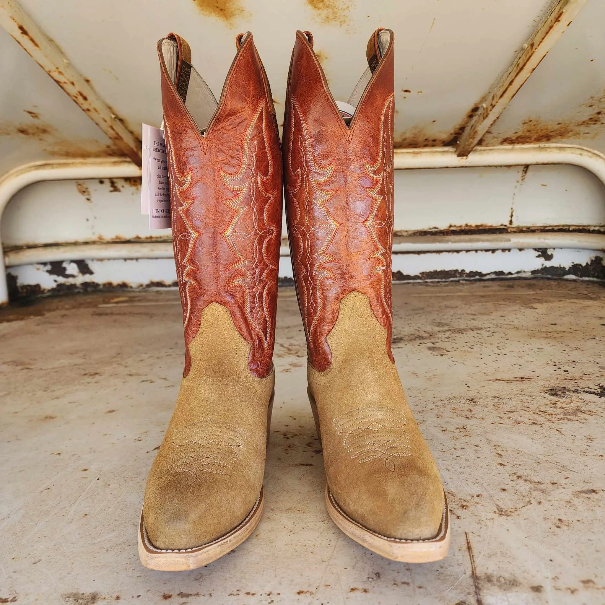 Hondo Picosa Creek Exclusive Maple Crazy House Roughout w/Mango Volcano - The  Langtry Boot