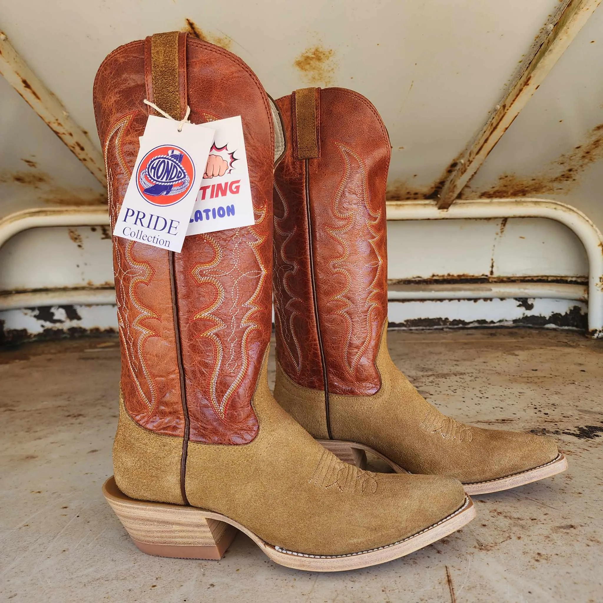 Hondo Picosa Creek Exclusive Maple Crazy House Roughout w/Mango Volcano - The  Langtry Boot