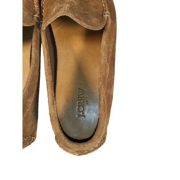 J.‎ Crew Brown Suede Loafers Men Sz 11.5 BF764 Preppy Flat Workwear