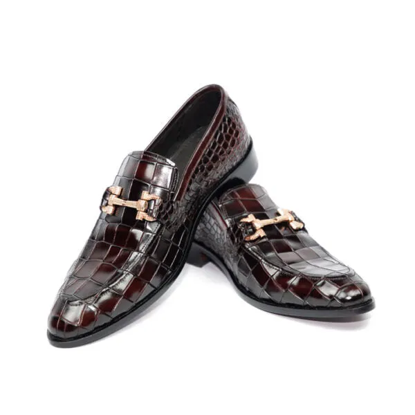 Jasper – Dark Burgundy Crocodile Loafer