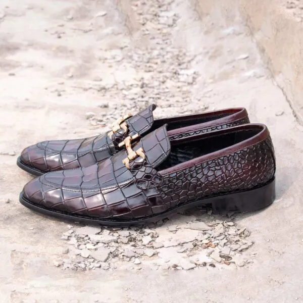Jasper – Dark Burgundy Crocodile Loafer