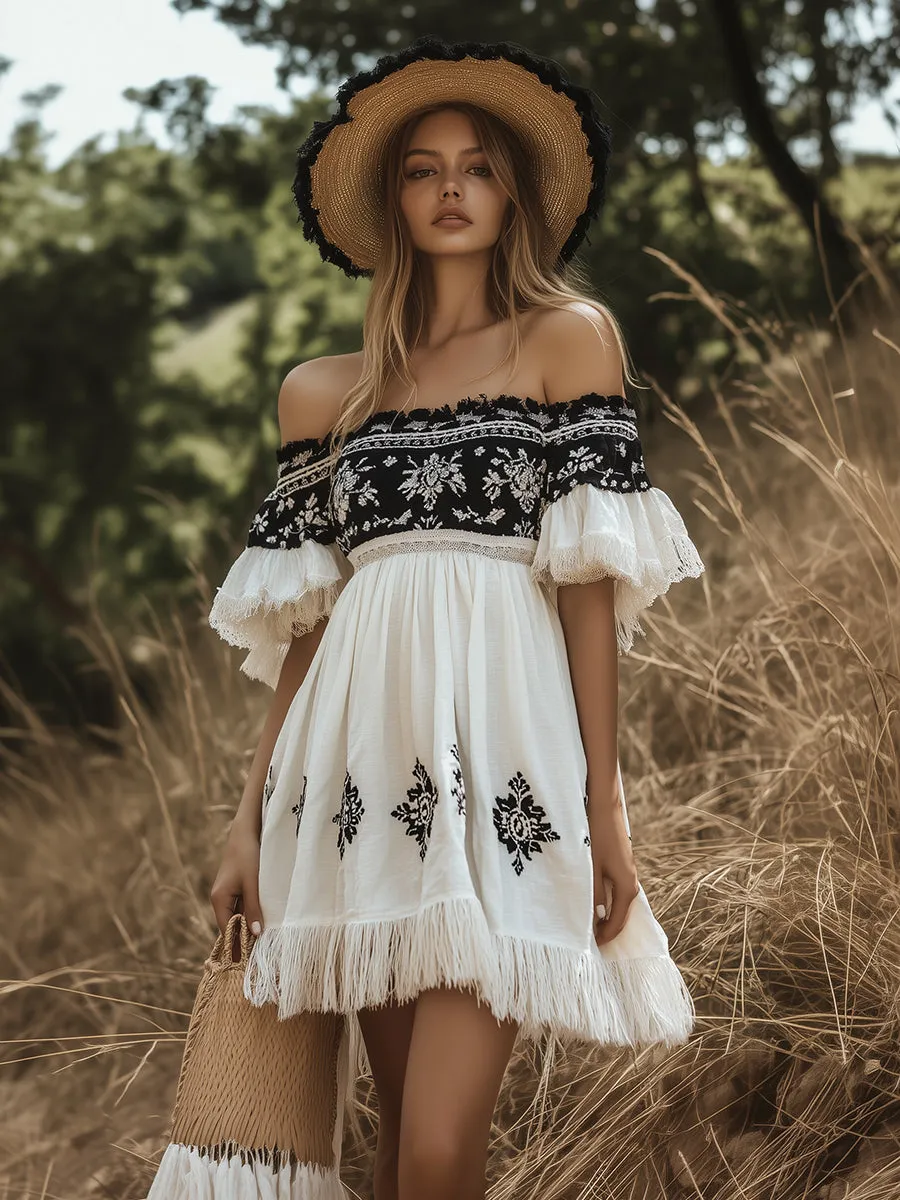 Julie | Tassel Holiday Mini Dress