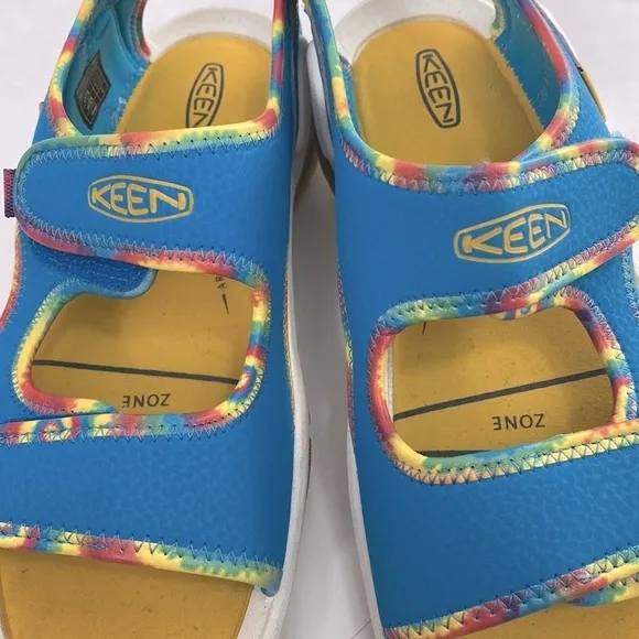 Keen x Knotch Creek blue tie dye water sandals size 4 NWOB