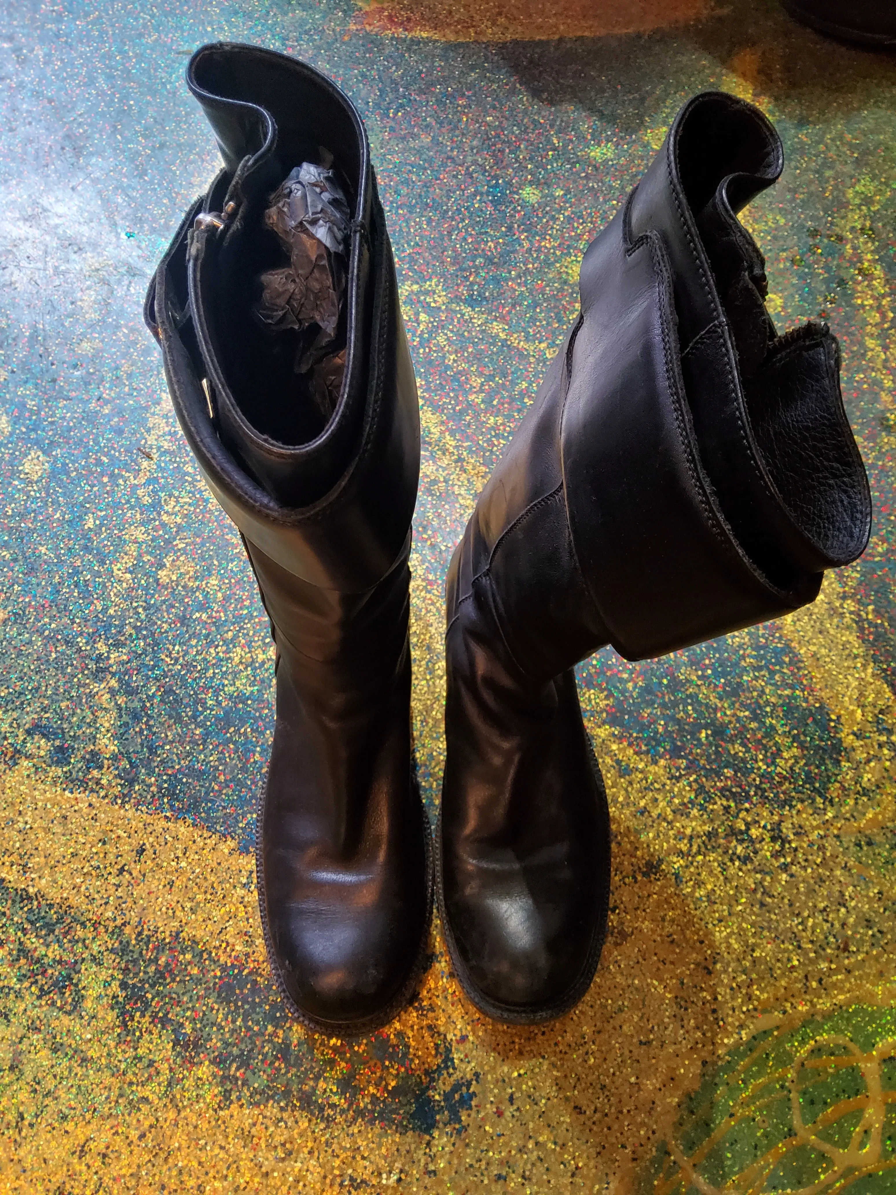 Leather boots