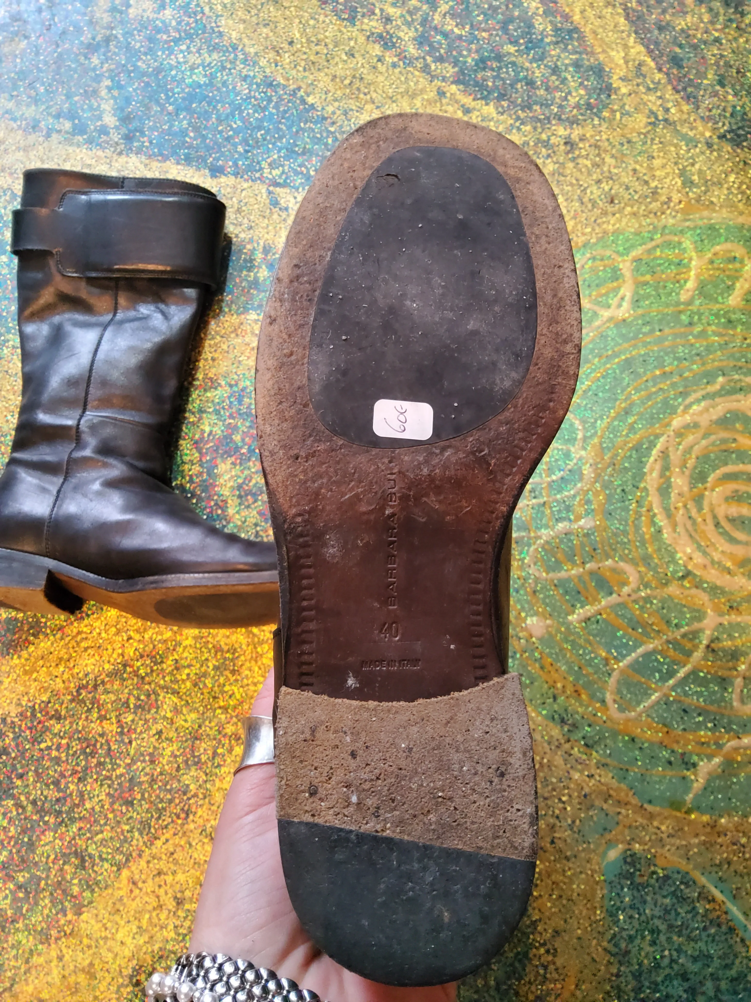 Leather boots