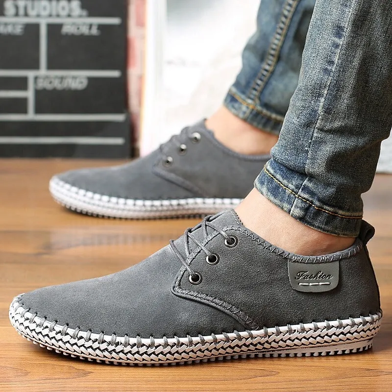 Leather Casual Loafers Cow Suede Shoes