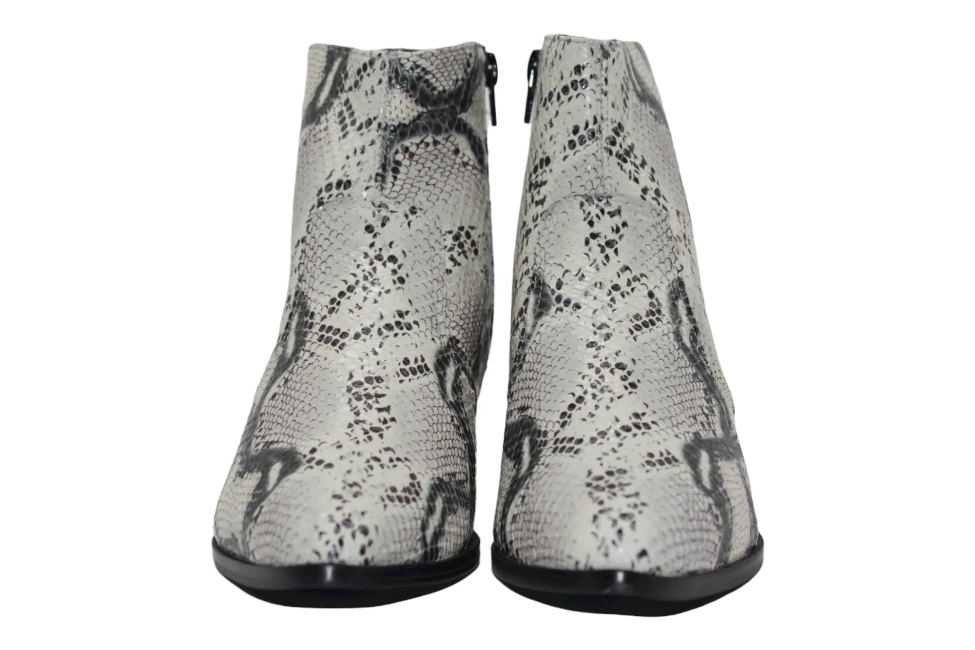 Leather Snake Print Chelsea Boots