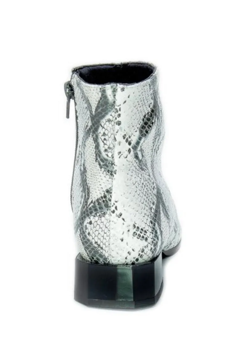 Leather Snake Print Chelsea Boots