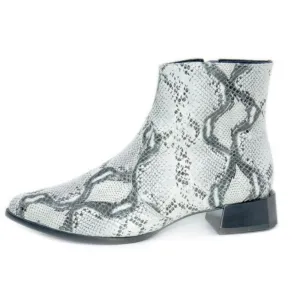 Leather Snake Print Chelsea Boots