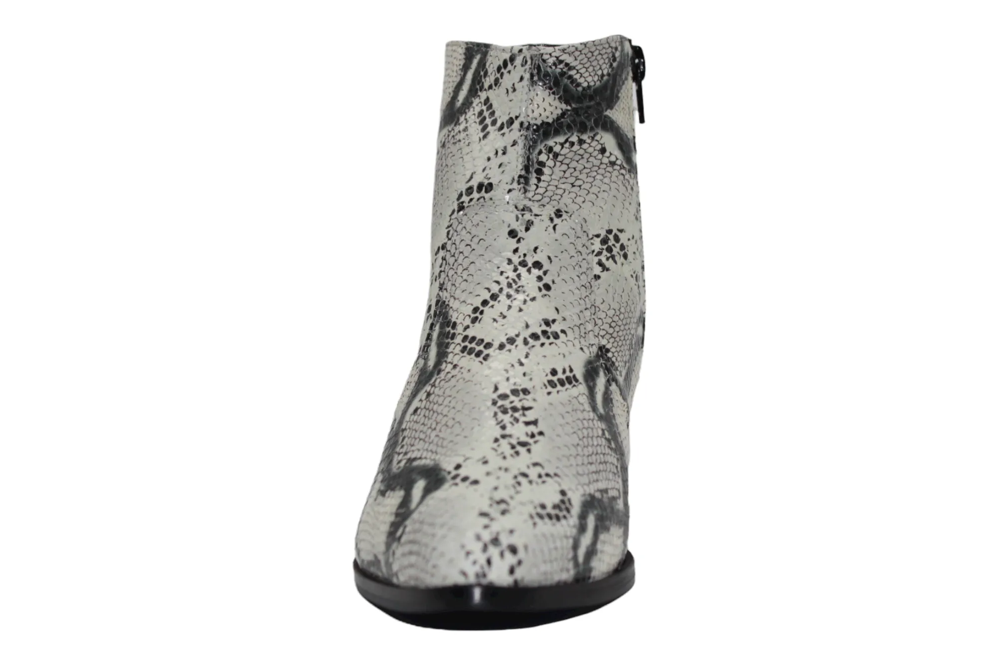 Leather Snake Print Chelsea Boots