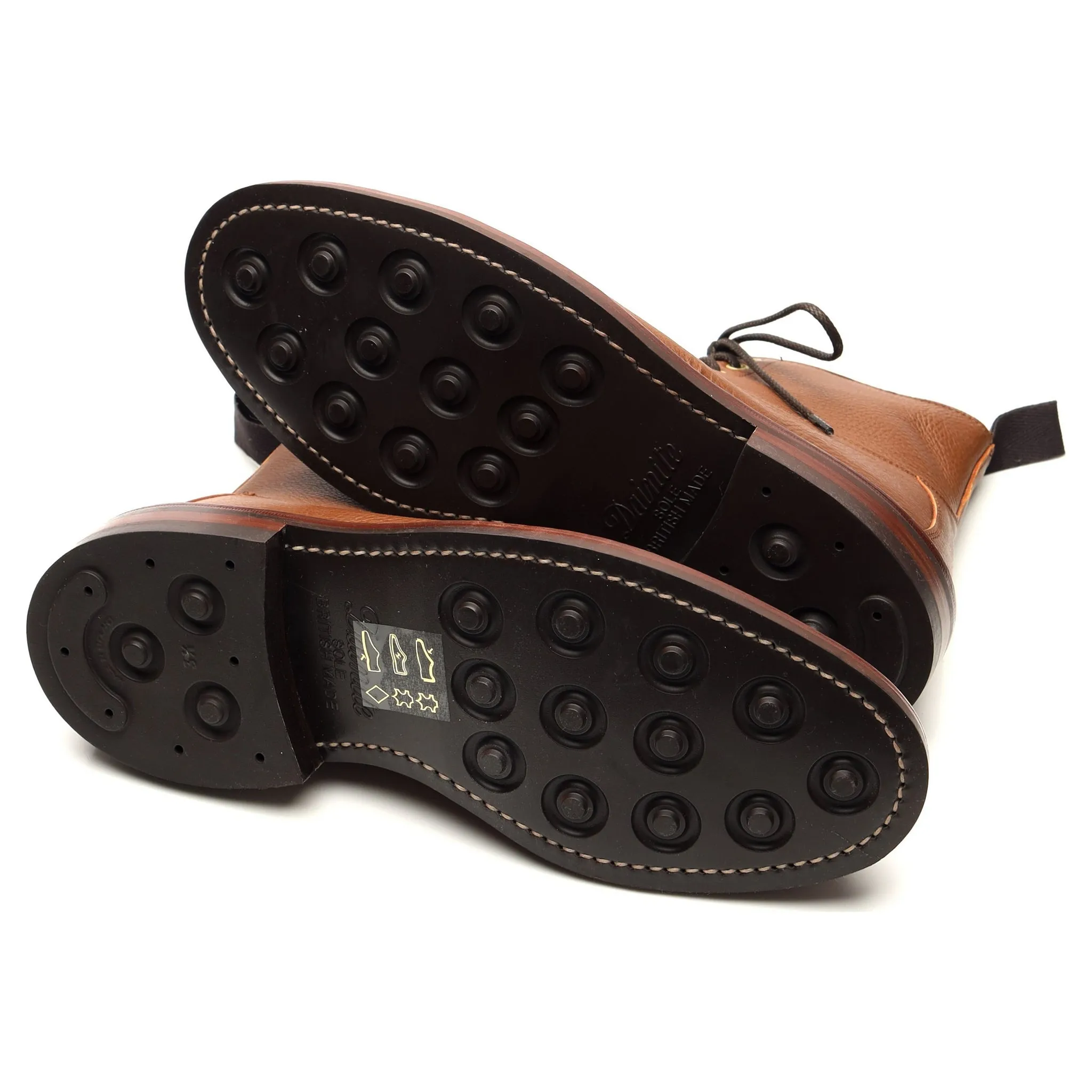 'Leo' Brown Grain Leather Boots UK 6.5