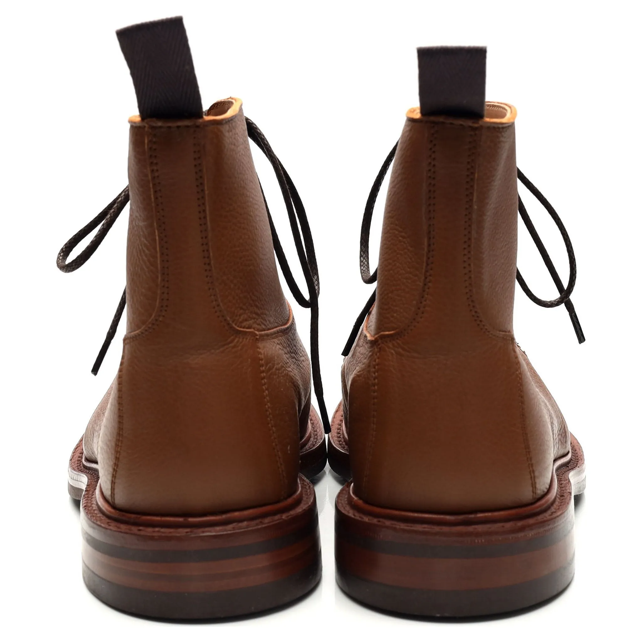 'Leo' Brown Grain Leather Boots UK 6.5