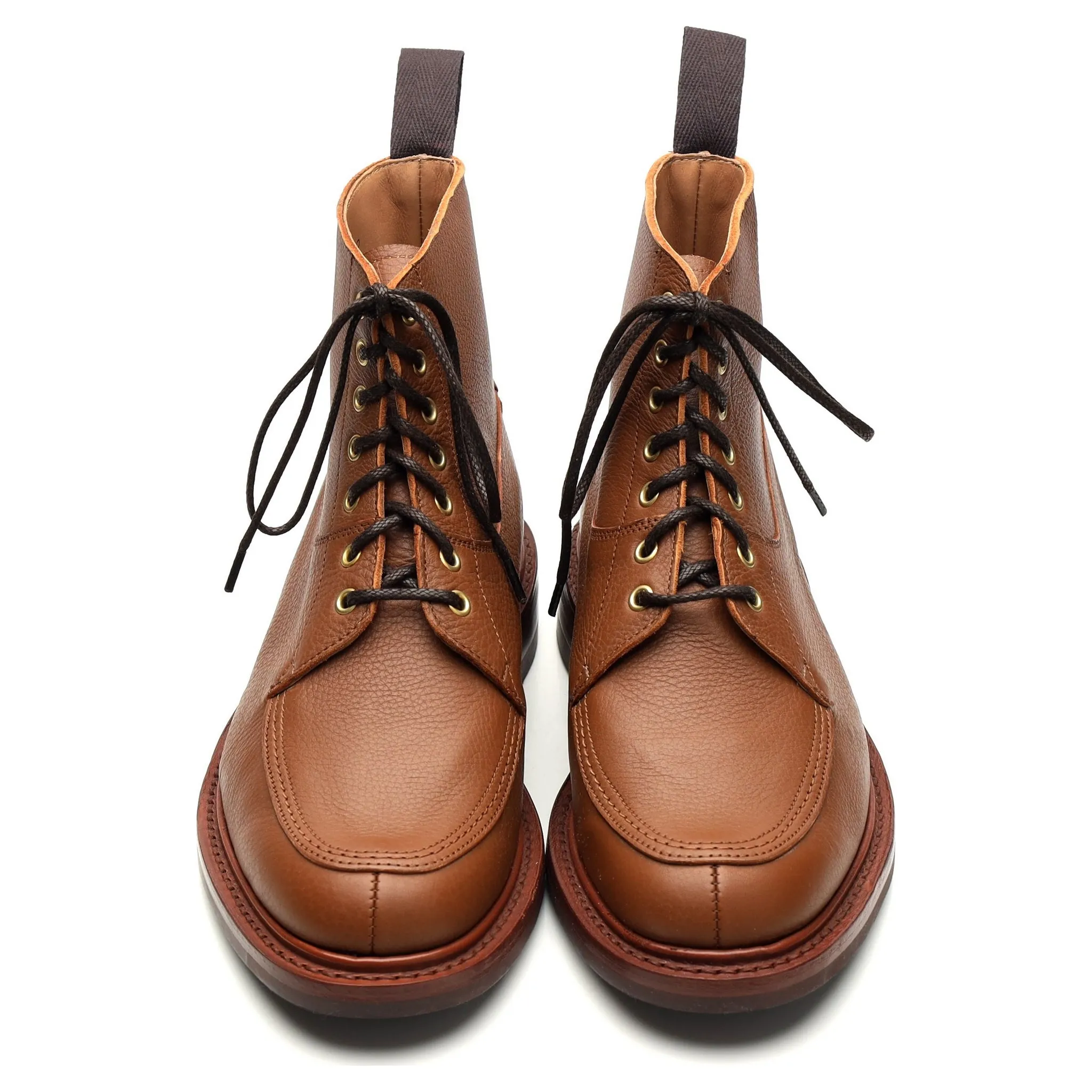 'Leo' Brown Grain Leather Boots UK 6.5