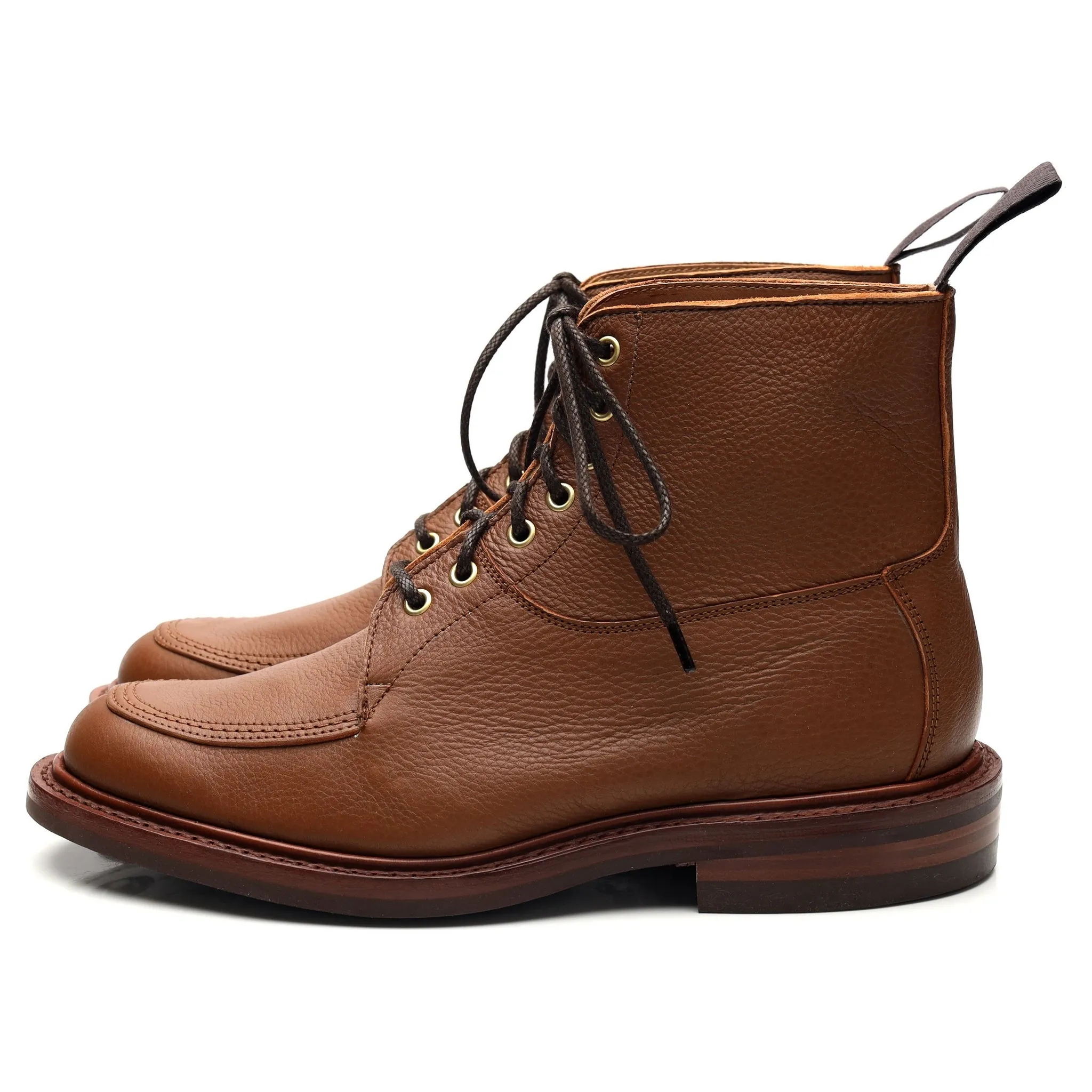 'Leo' Brown Grain Leather Boots UK 6.5