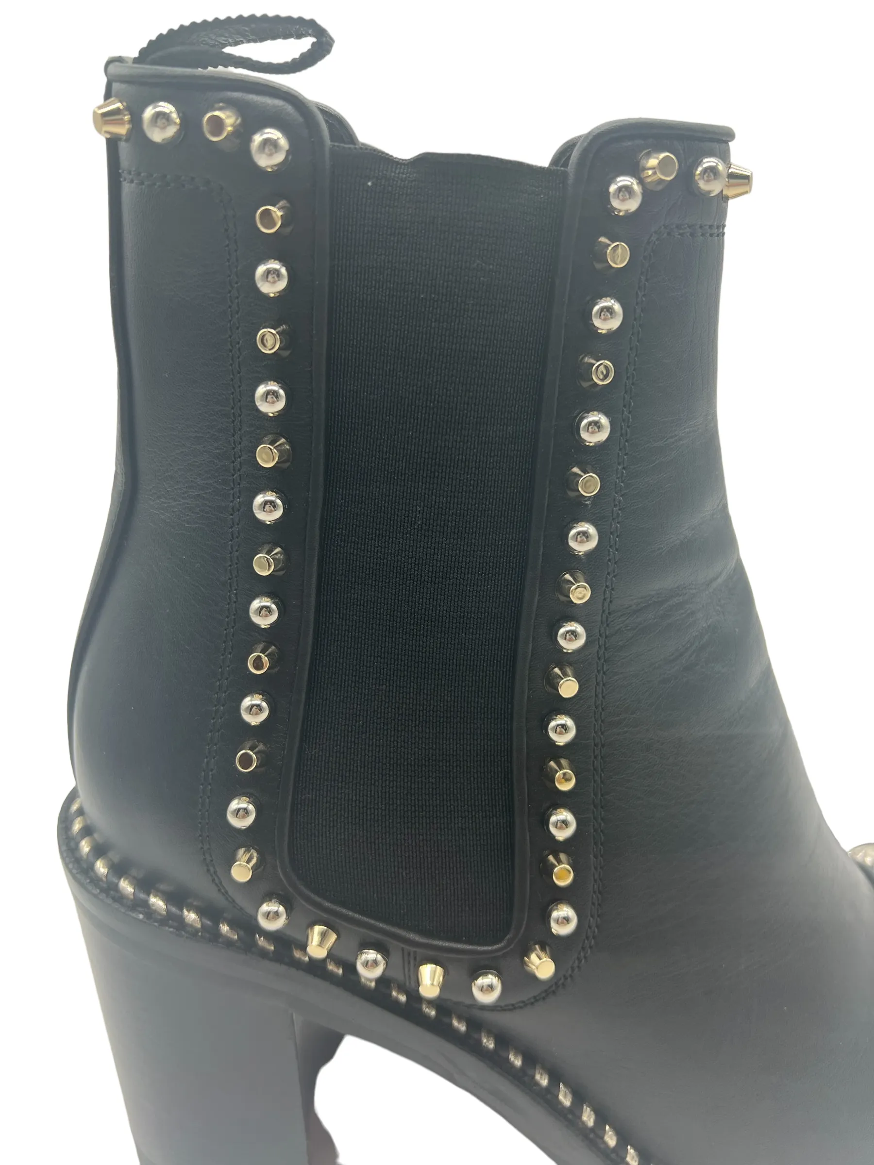 Louboutin Black Leather Chasse A Clou 70 Size 38 Boots
