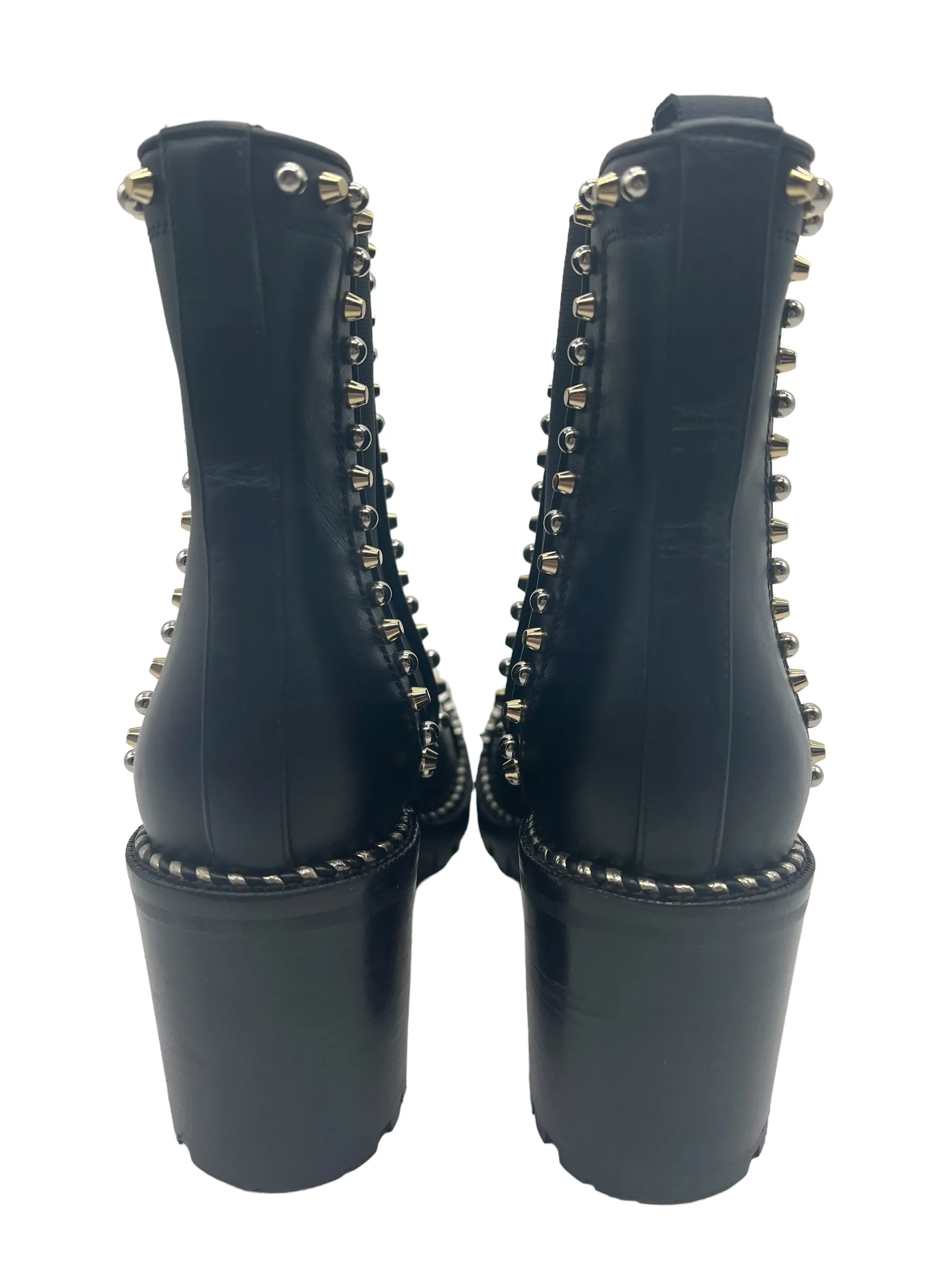 Louboutin Black Leather Chasse A Clou 70 Size 38 Boots