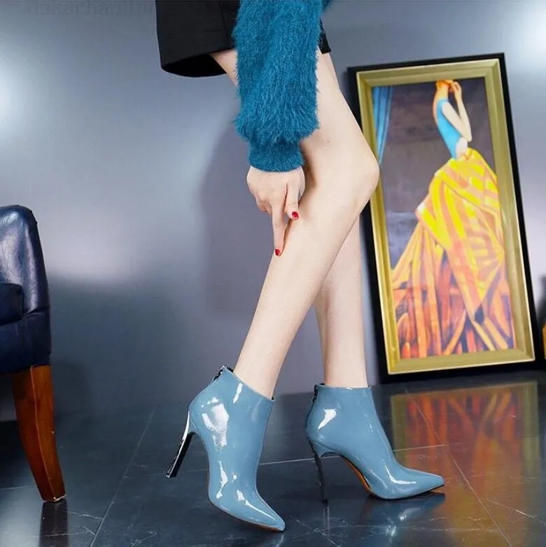 Luxury Patent Ankle Booties