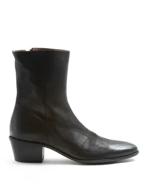 MATT Black Leather Boots