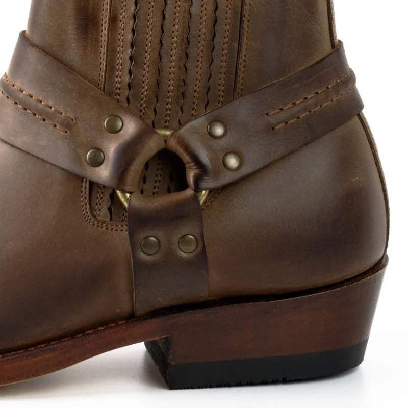 Men's and Women's Handmade Ankle Boots or Biker Boots in Brown Leather 04