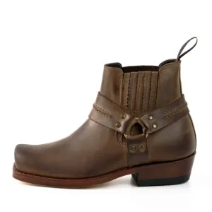 Men's and Women's Handmade Ankle Boots or Biker Boots in Brown Leather 04