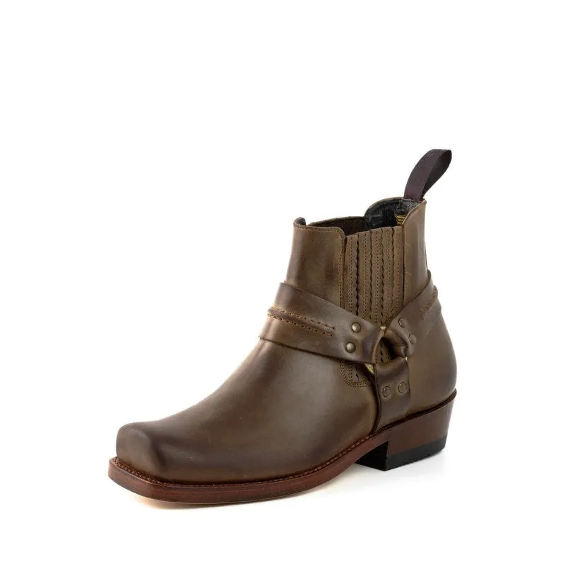 Men's and Women's Handmade Ankle Boots or Biker Boots in Brown Leather 04