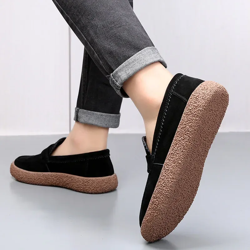 Men’s Comfortable Thick Sole Suede Loafers | Perfect for Everyday Wear