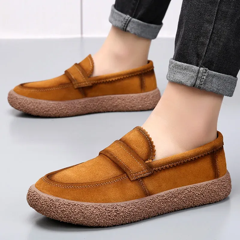 Men’s Comfortable Thick Sole Suede Loafers | Perfect for Everyday Wear