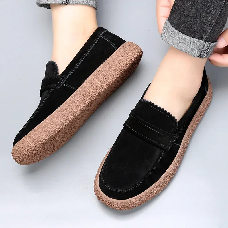 Men’s Comfortable Thick Sole Suede Loafers | Perfect for Everyday Wear