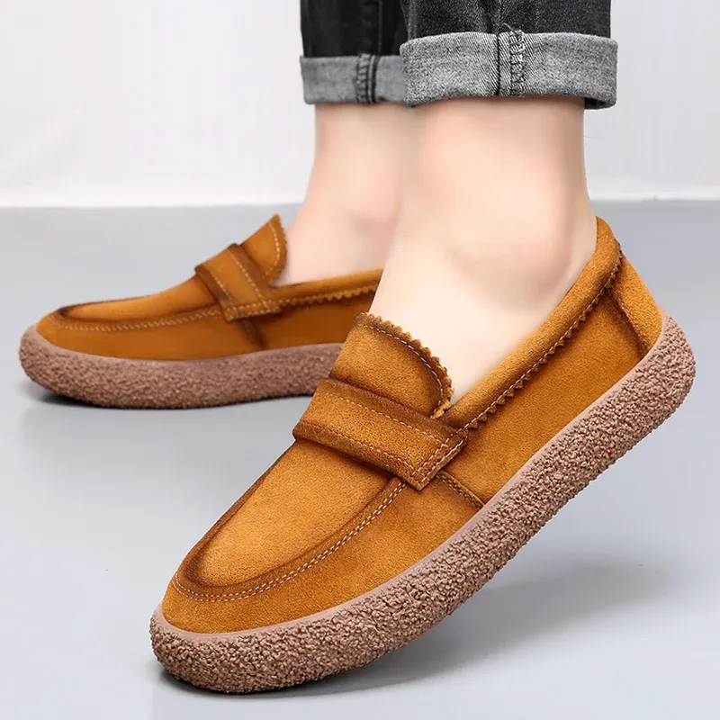 Men’s Comfortable Thick Sole Suede Loafers | Perfect for Everyday Wear